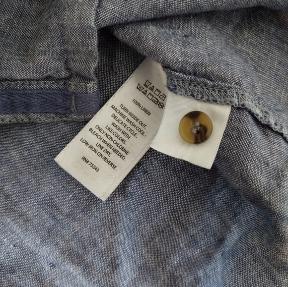 Tahari 100% Linen Button Down Sleeveless Shirt Dress Size Meduim - Picture 6 of 9